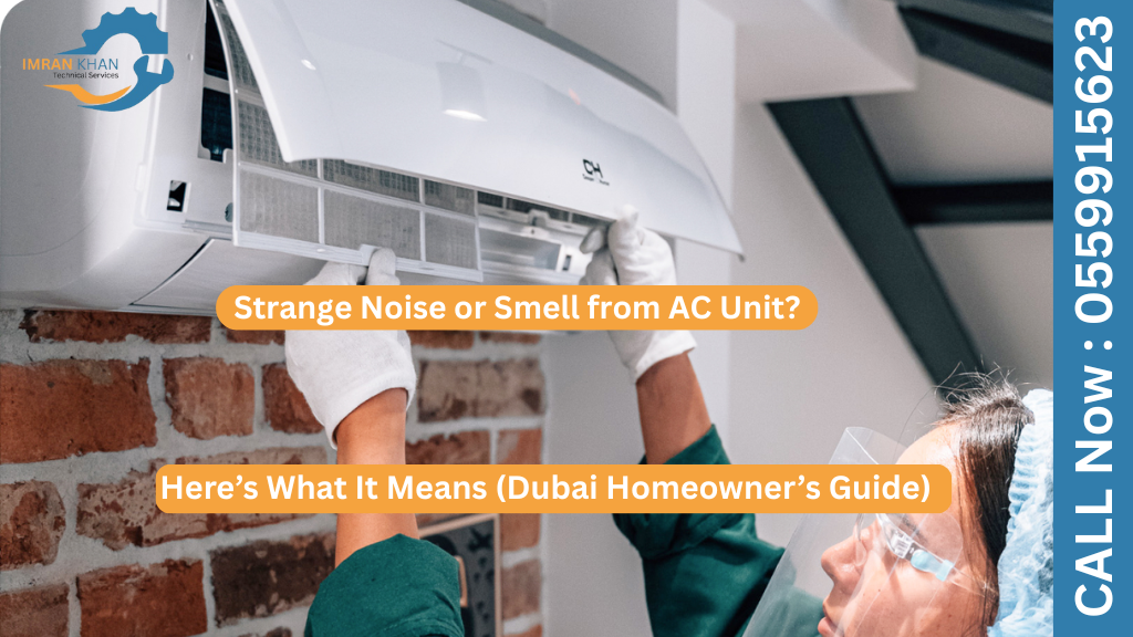 Strange Noise or Smell from AC Unit? Here’s What It Means (Dubai Homeowner’s Guide) 1 Noise or Smell from AC