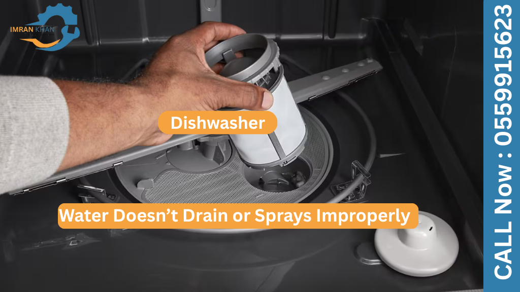 Dishwasher Water Doesn’t Drain or Sprays Improperly 9 Dishwasher Water Doesn’t Drain