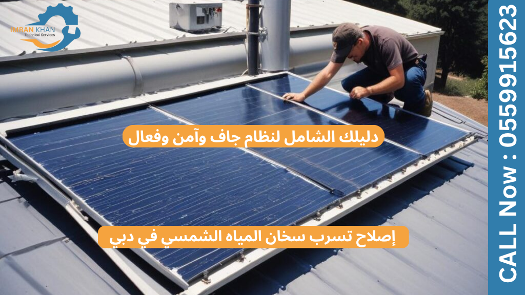 إصلاح تسرب سخان المياه الشمسي في دبي: دليلك الشامل لنظام جاف وآمن وفعال 1 إصلاح تسرب سخان المياه الشمسي